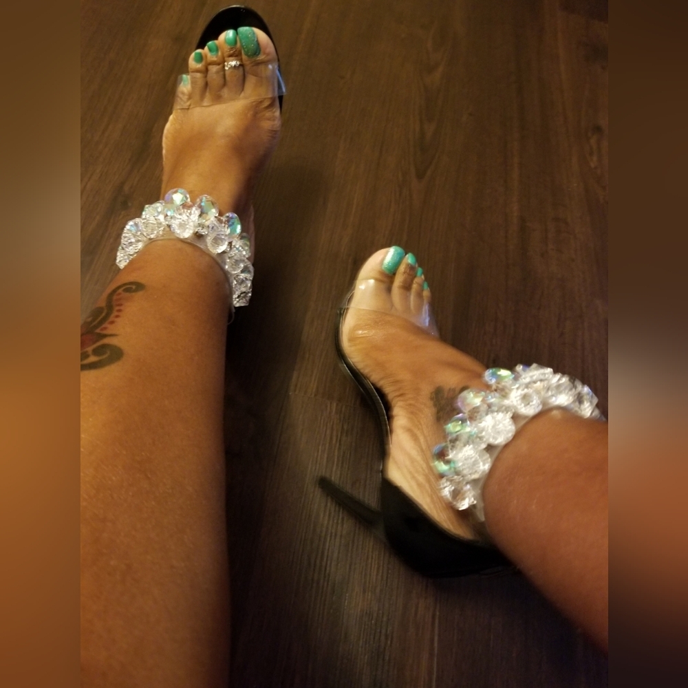 Elegant Black and Clear Women's Heels